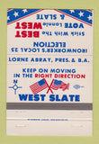 Matchbook Cover - West Slate Ironworker's Union 40 Strike