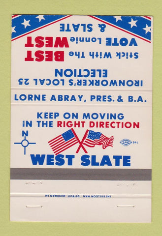 Matchbook Cover - West Slate Ironworker's Union 40 Strike