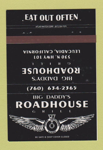 Matchbook Cover - Big Daddy's Roadhouse Grill Leucadia CA 40 Strike
