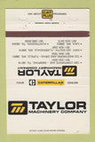 Matchbook Cover - Taylor Caterpillar Tractors Memphis TN Tupelo MS 40 Strike