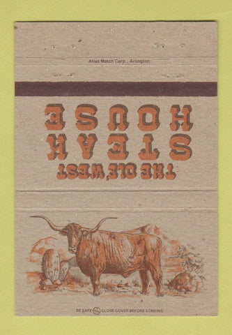 Matchbook Cover - Ole West Steak House Athens TX Canton 40 Strike
