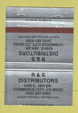 Matchbook Cover - R&S Distributors Commerce City Colorado 40 Strike