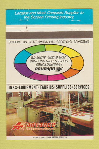 Matchbook Cover - Advance Printing Inks Chicago IL 40 Strike