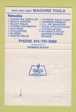 Matchbook Cover - FW Burns Machinery Butler WI 1980 40 Strike