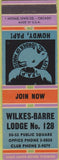 Matchbook Cover - Matchbook Cover Moose Lodge Wilkes Barre PA