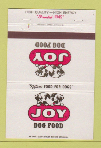 Matchbook Cover - Joy Dog Food Oakdale PA 40 Strike
