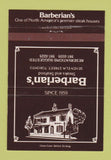 Matchbook Cover - Barberian's Restaurant Toronto ON 40 Strike
