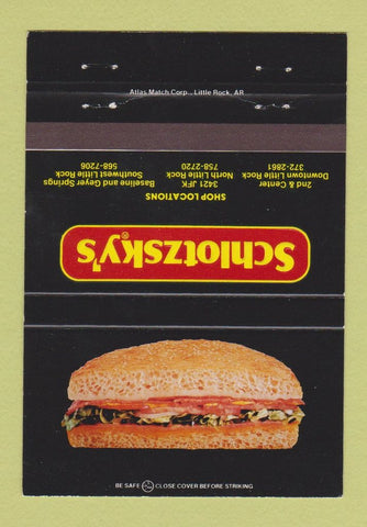 Matchbook Cover - Schlotzky's Sandwiches Little Rock AR 40 Strike