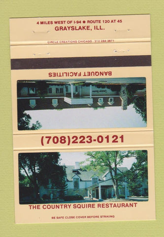 Matchbook Cover - Country Squire Restaurant Grayslake IL 40 Strike