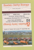 Matchbook Cover - Kasden Derby fuel oil Ansonia CT 1981 schedule 40 Strike