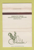 Matchbook Cover - Chanteclair Irvine CA WORN 40 Strike