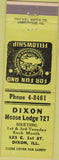Matchbook Cover - Matchbook Cover Moose Lodge Dixon IL