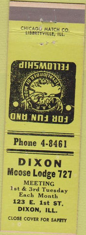 Matchbook Cover - Matchbook Cover Moose Lodge Dixon IL