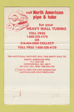 Matchbook Cover - North American Pipe and Tube Chesterfield MO 40 Strike