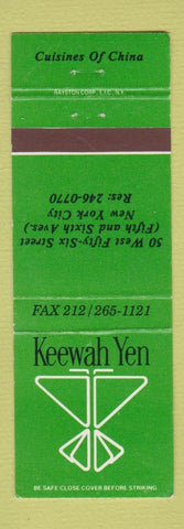 Matchbook Cover - Keewah Yen New York City Chinese