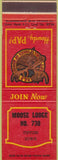 Matchbook Cover - Matchbook Cover Moose Lodge Tipton IA