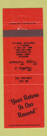 Matchbook Cover - Ruthie's Kozy Korner Restaurant Derry NH