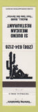Matchbook Cover - Si Bueno Mexican Restaurant McCall ID