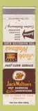Matchbook Cover - Jack Walton's BBQ Dallas TX WORN