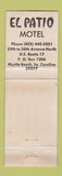 Matchbook Cover - El Patio Motel Myrtle Beach SC