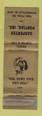 Matchbook Cover - Carpenter Pontiac Strongsville OH WORN