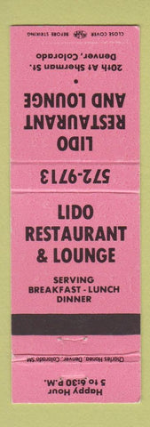 Matchbook Cover - Lido Restaurant Lounge Denver Colorado