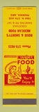 Matchbook Cover - Rose & Shorty's Mexican Food Phoenix AZ