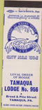 Matchbook Cover - Matchbook Cover Moose Lodge Tamaqua PA