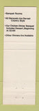 Matchbook Cover - Westwood Ranch House Belmont MI