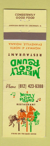 Matchbook Cover - Merry Go Round Restaurant Evansville IN