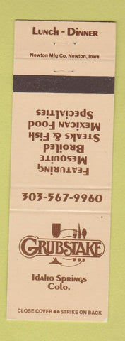 Matchbook Cover - Grubstake Restaurant Idaho Springs Colorado