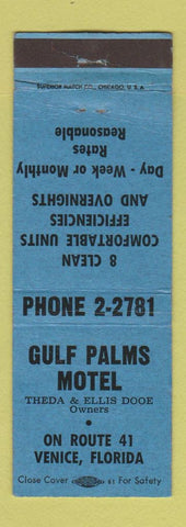 Matchbook Cover - Gulf Palms Motel Venice FL