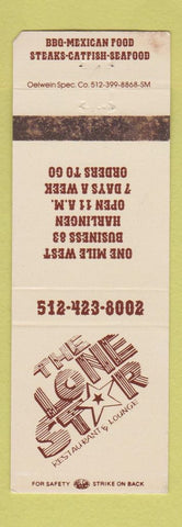 Matchbook Cover - Lone Star Restaurant Lounge Mexican Haringen TX WEAR