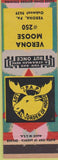 Matchbook Cover - Matchbook Cover Moose Lodge Verona PA