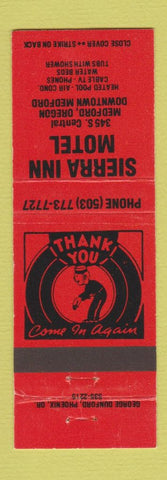 Matchbook Cover - Sierra Inn Motel Medford OR RED