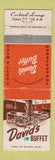 Matchbook Cover - David's Buffet Evendale OH Dayton WEAR