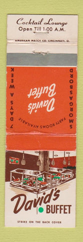 Matchbook Cover - David's Buffet Evendale OH Dayton WEAR