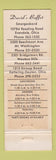 Matchbook Cover - David's Buffet Evendale OH Dayton WEAR
