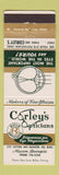Matchbook Cover - Corley's Opticians Macon GA