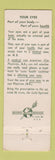 Matchbook Cover - Corley's Opticians Macon GA