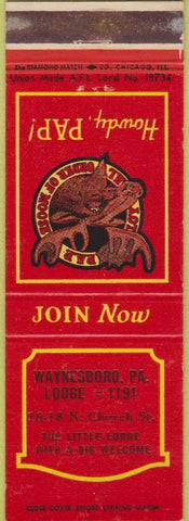 Matchbook Cover - Matchbook Cover Moose Lodge Waynesboro PA