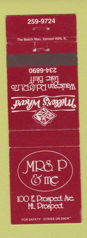 Matchbook Cover - Mrs P and Me Mount Prospect IL