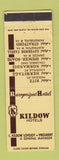 Matchbook Cover - Kildow Hotels Paducah Louisville KY Spencer WV WEAR