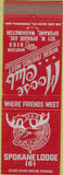 Matchbook Cover - Matchbook Cover Moose Lodge Spokane WA