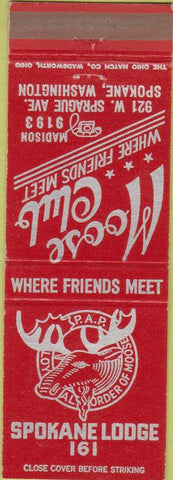 Matchbook Cover - Matchbook Cover Moose Lodge Spokane WA