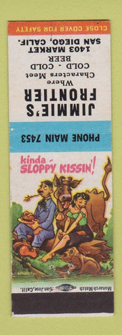 Matchbook Cover - Jimmie's Frontier San Diego CA hillbilly