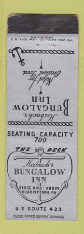 Matchbook Cover - Bosbach's Bungalow Inn Norristown PA WEAR