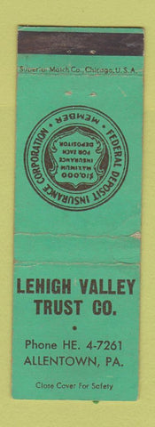 Matchbook Cover - Lehigh Valley Trust Allentown PA WORN