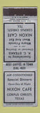 Matchbook Cover - Nixon Cafe Corpus Christi TX
