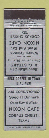 Matchbook Cover - Nixon Cafe Corpus Christi TX